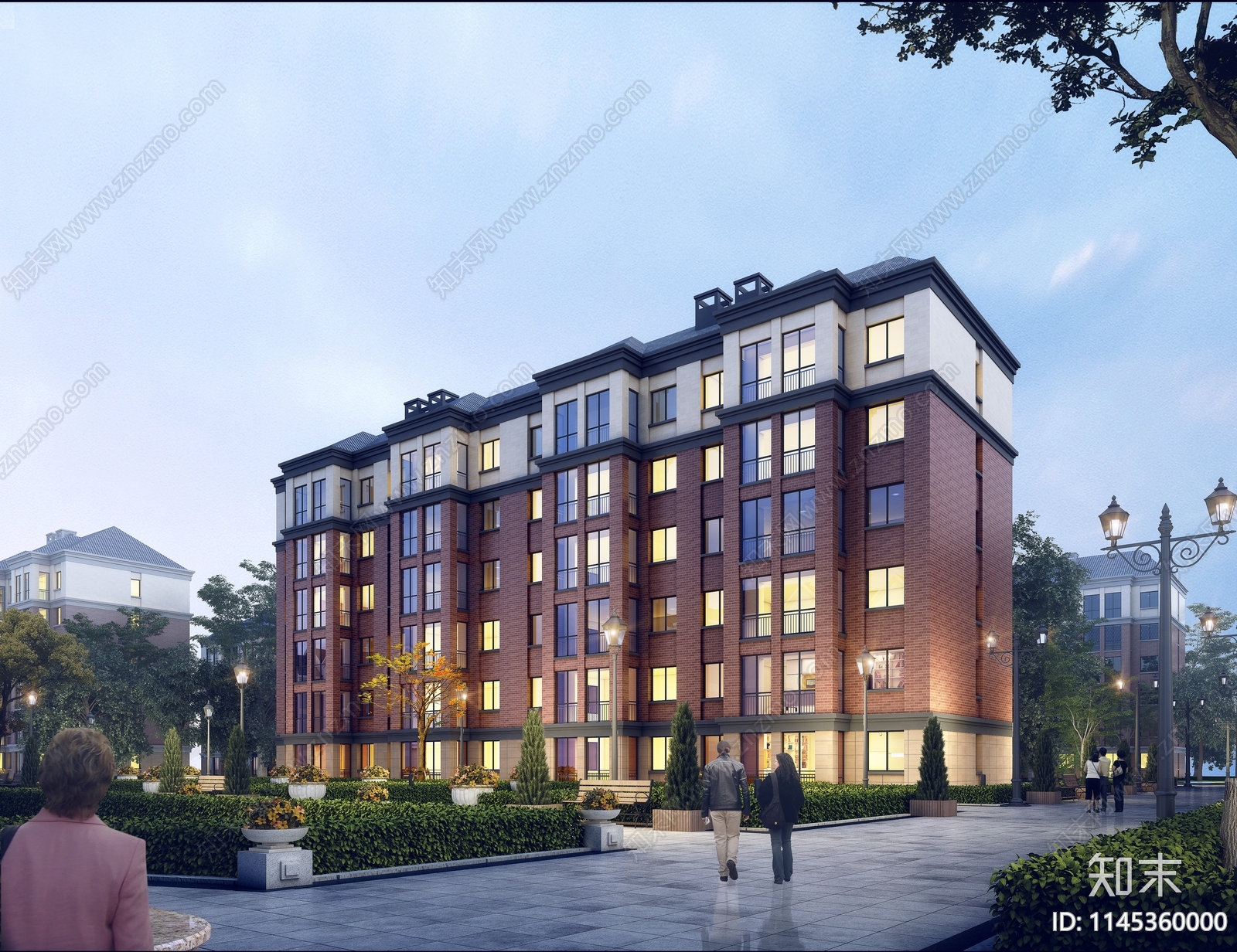 小区建筑外立面景观PSD源文件免抠下载【ID:1145360000】