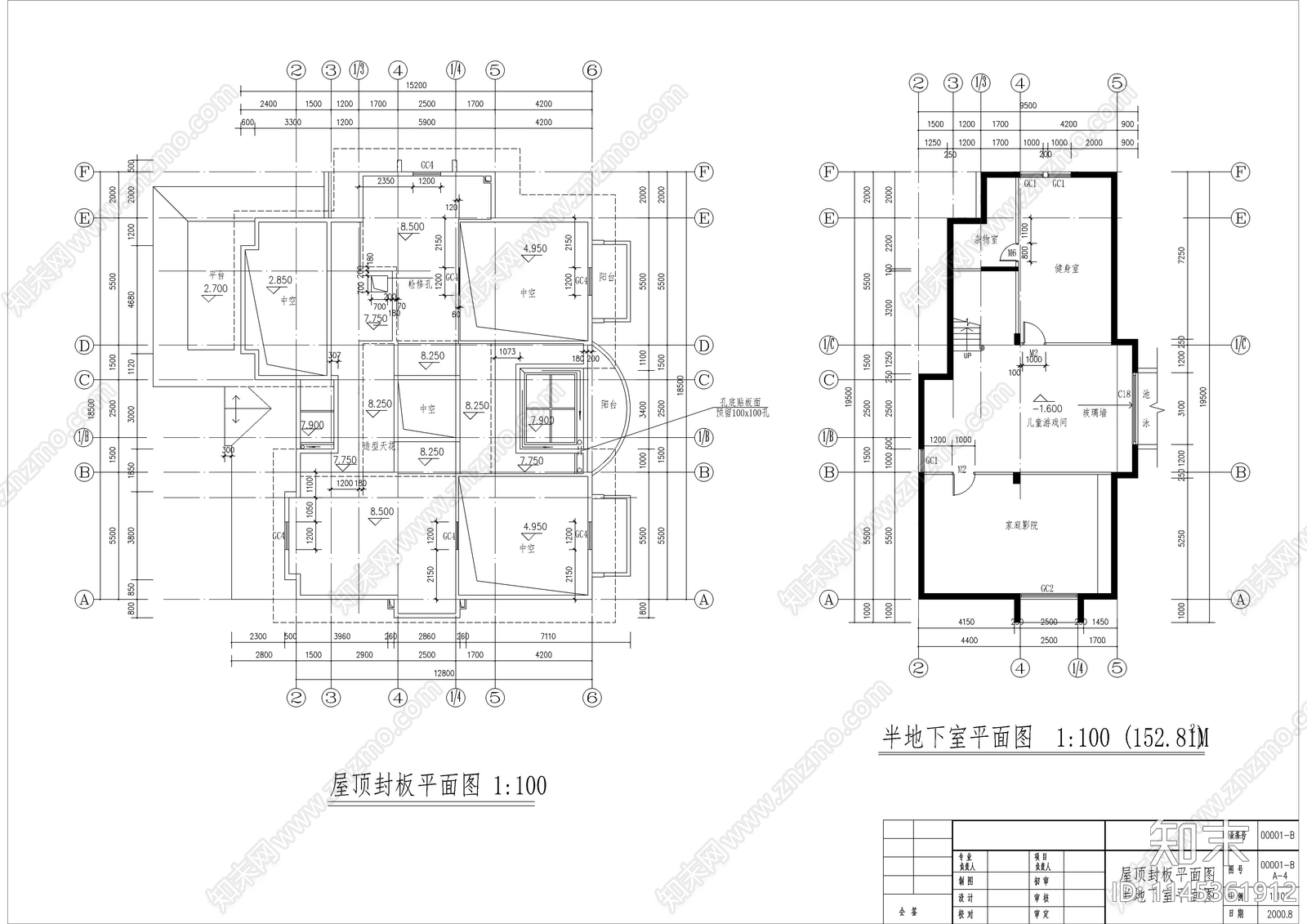 中式别墅施工详图cad施工图下载【ID:1145361912】