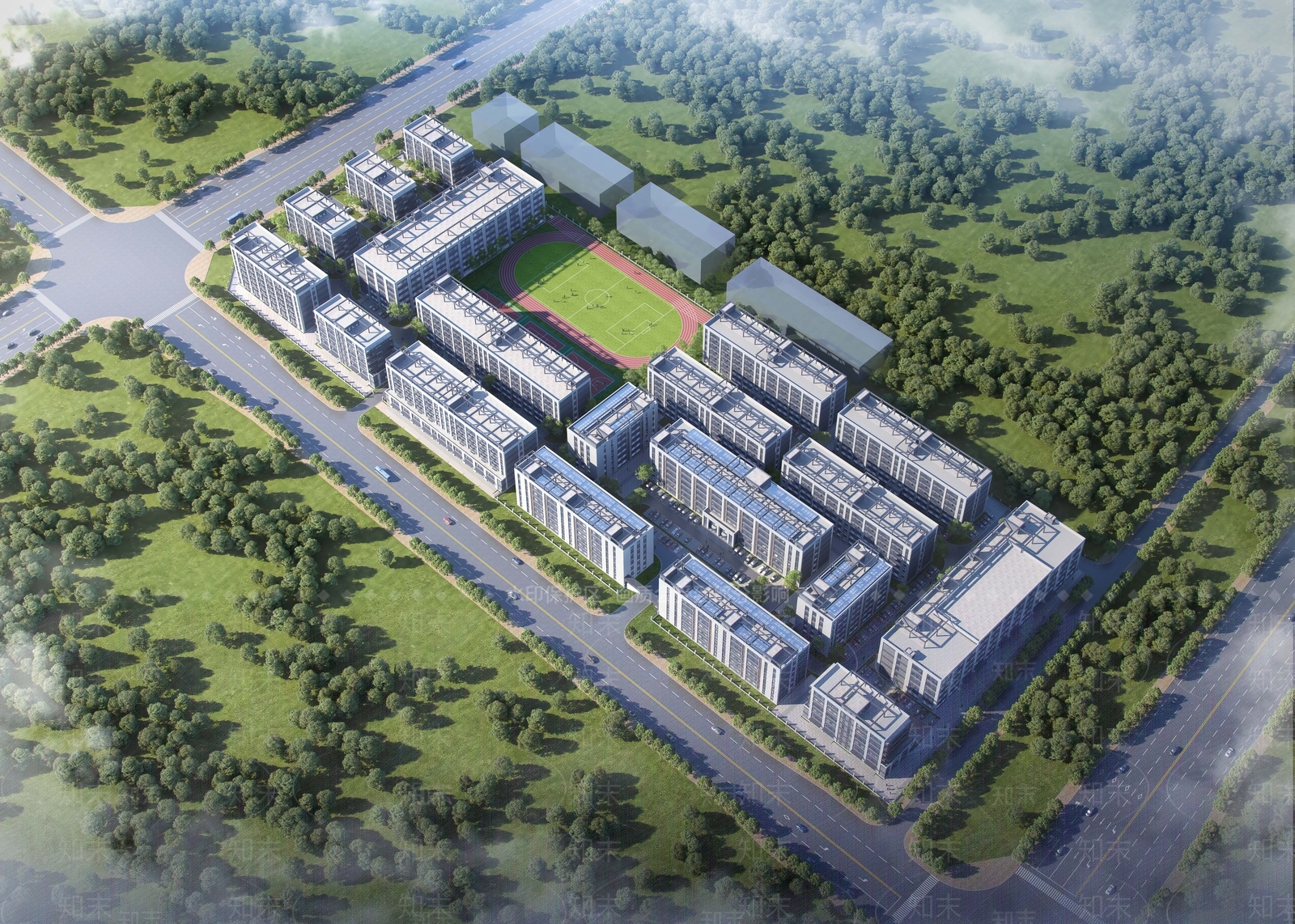 现代工业厂房3D模型下载【ID:1145362535】