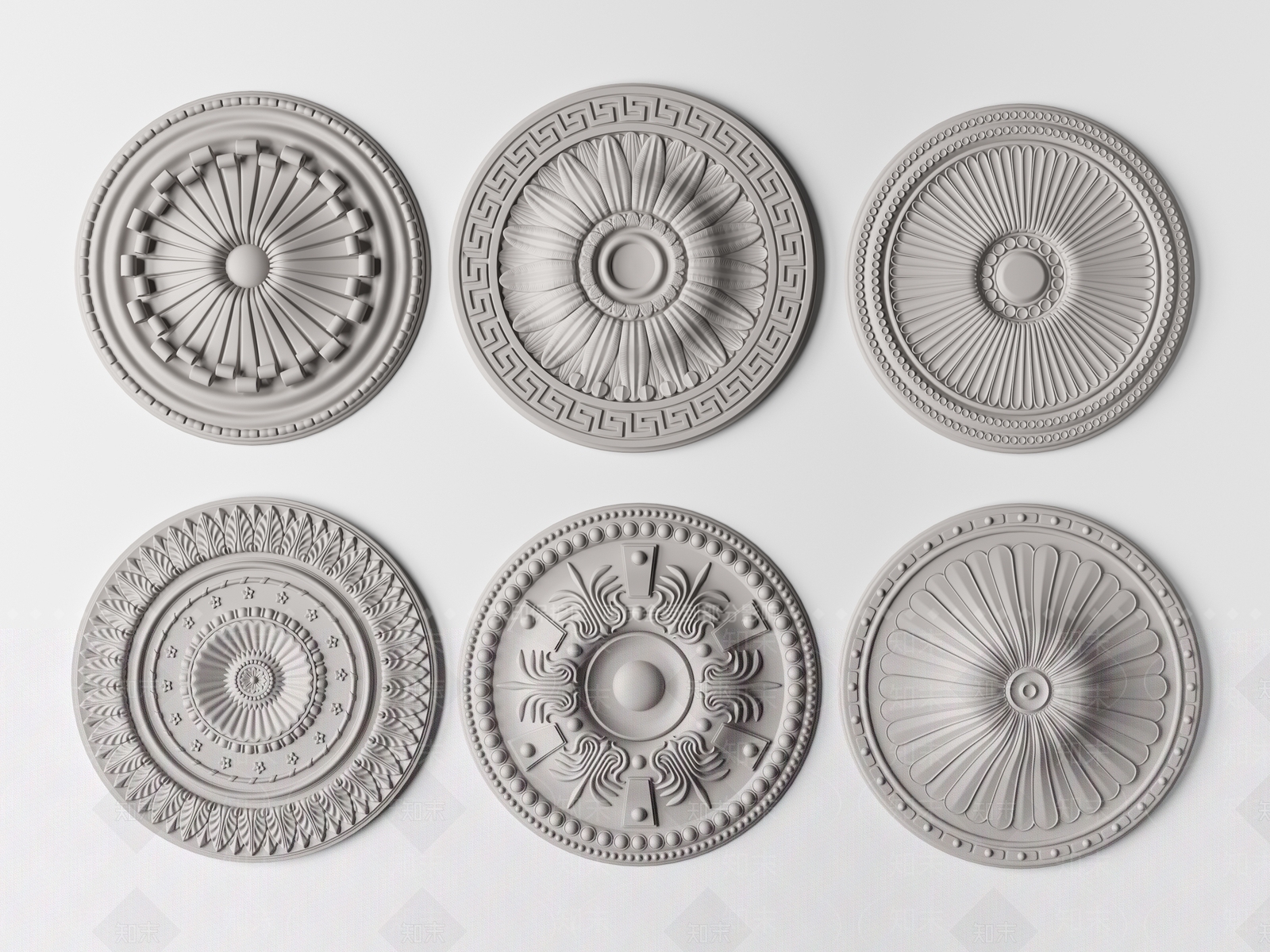 简欧雕花灯盘3D模型下载【ID:1145364250】