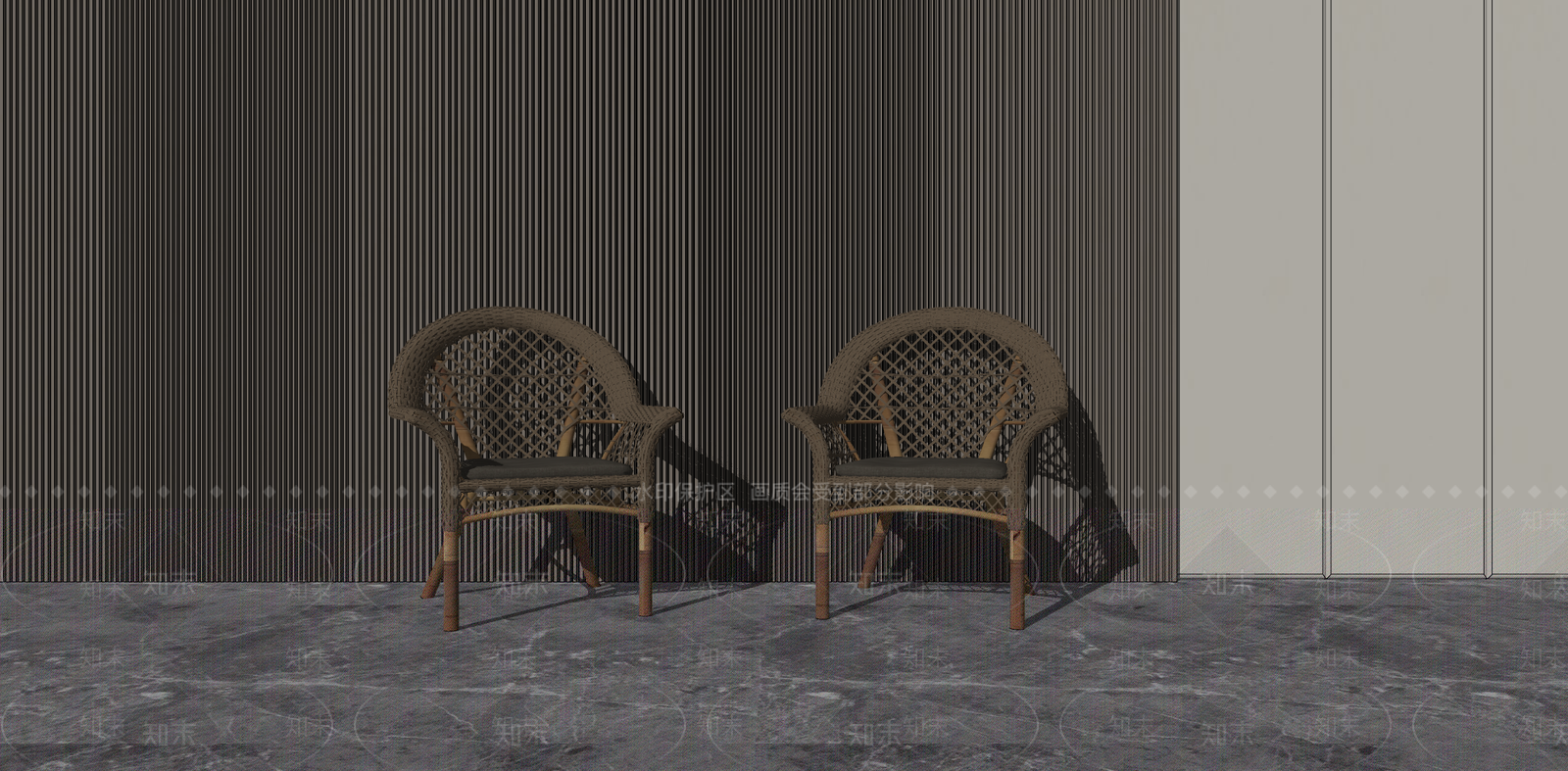 现代藤椅SU模型下载【ID:1145367481】