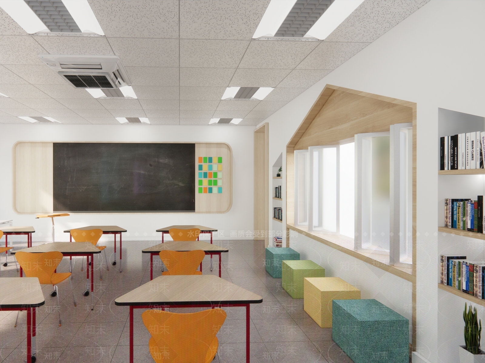 现代学校教室SU模型下载【ID:1145371052】