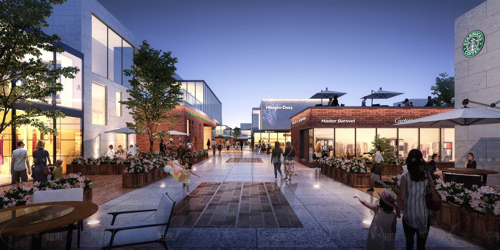 现代滨水商业街SU模型下载【ID:1145375234】