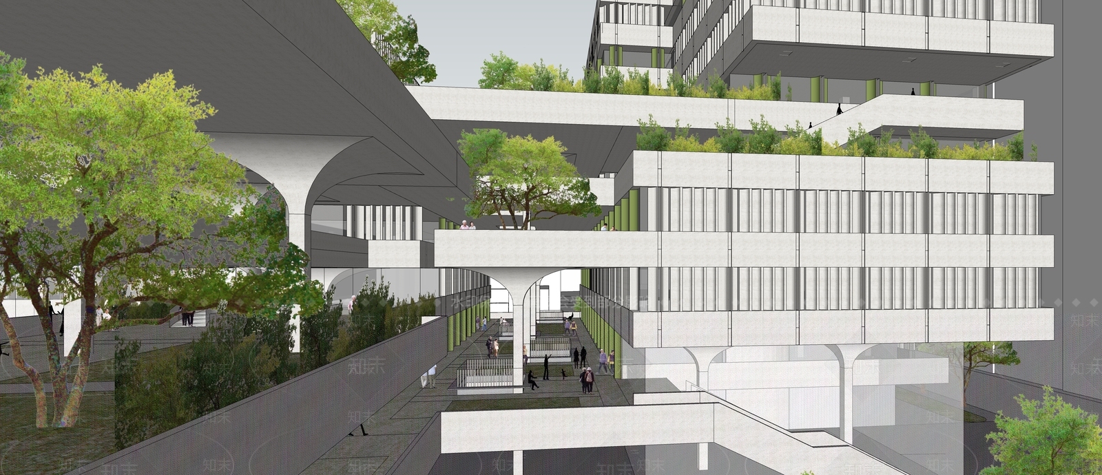 现代医疗建筑SU模型下载【ID:1145378169】