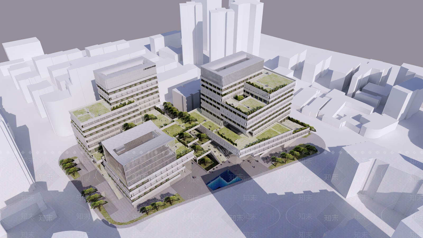 现代医疗建筑SU模型下载【ID:1145378169】