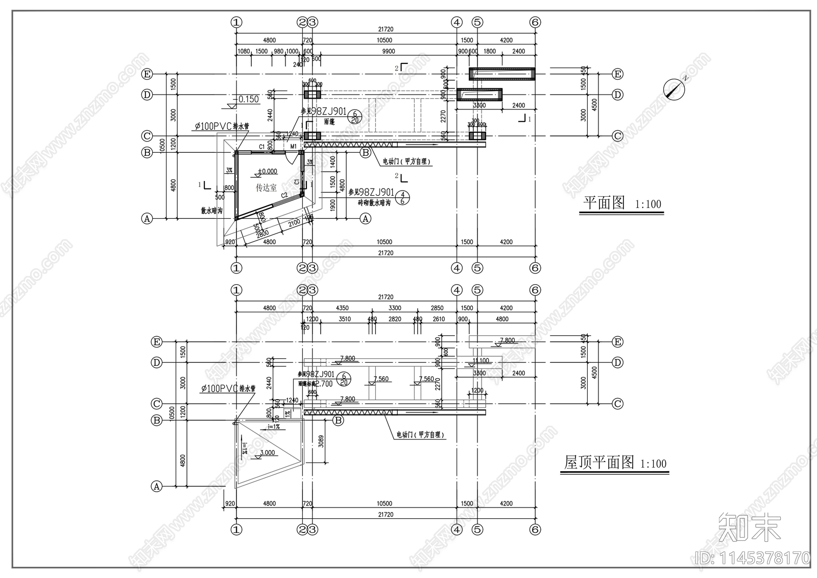 大门节点cad施工图下载【ID:1145378170】