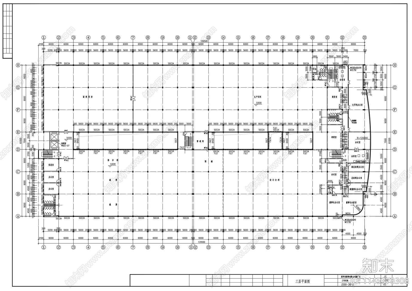 奉化爱伊美二号厂房建筑cad施工图下载【ID:1145378308】