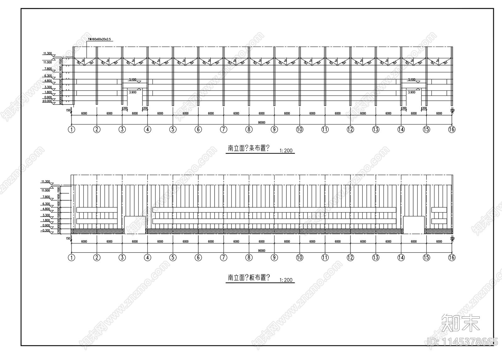 钢结构厂房建筑cad施工图下载【ID:1145378665】