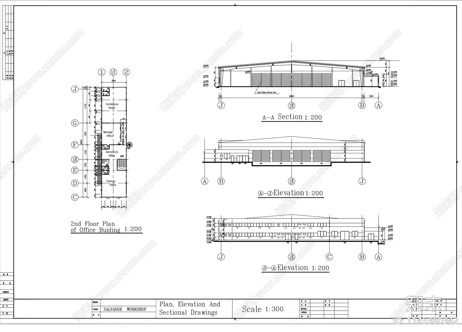 厂房建筑图cad施工图下载【ID:1145380342】