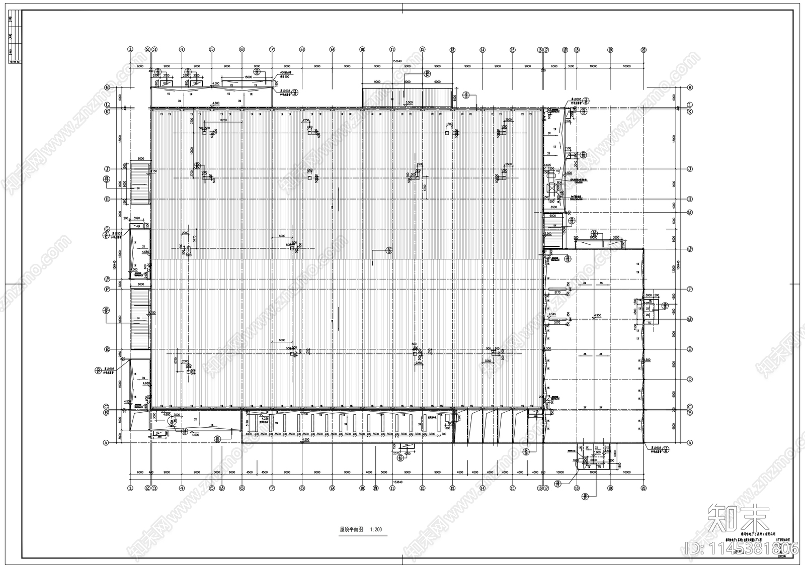 雅马哈厂房建筑cad施工图下载【ID:1145381806】