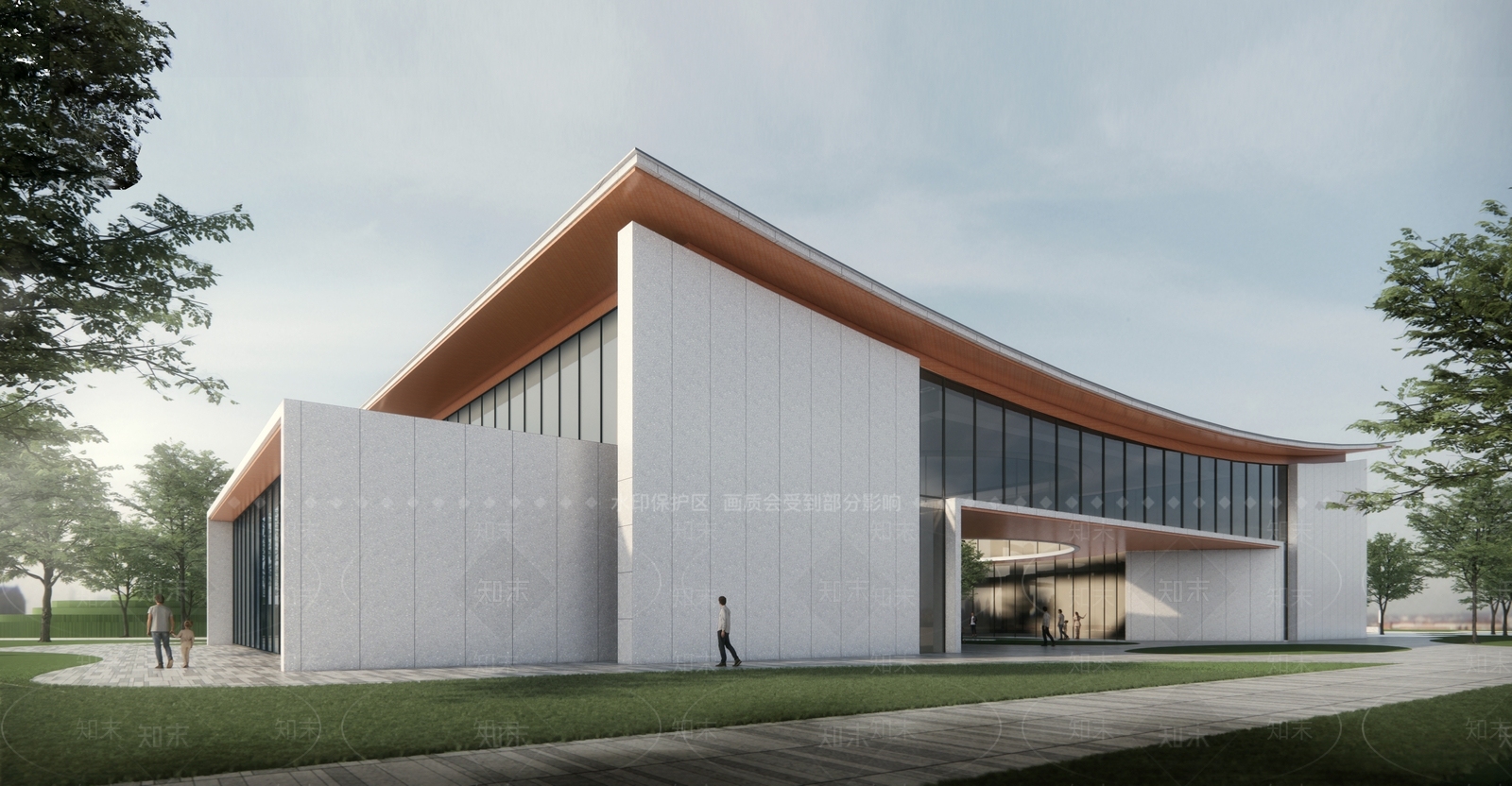 现代展览馆建筑SU模型精品下载_SketchUp模型_知末网