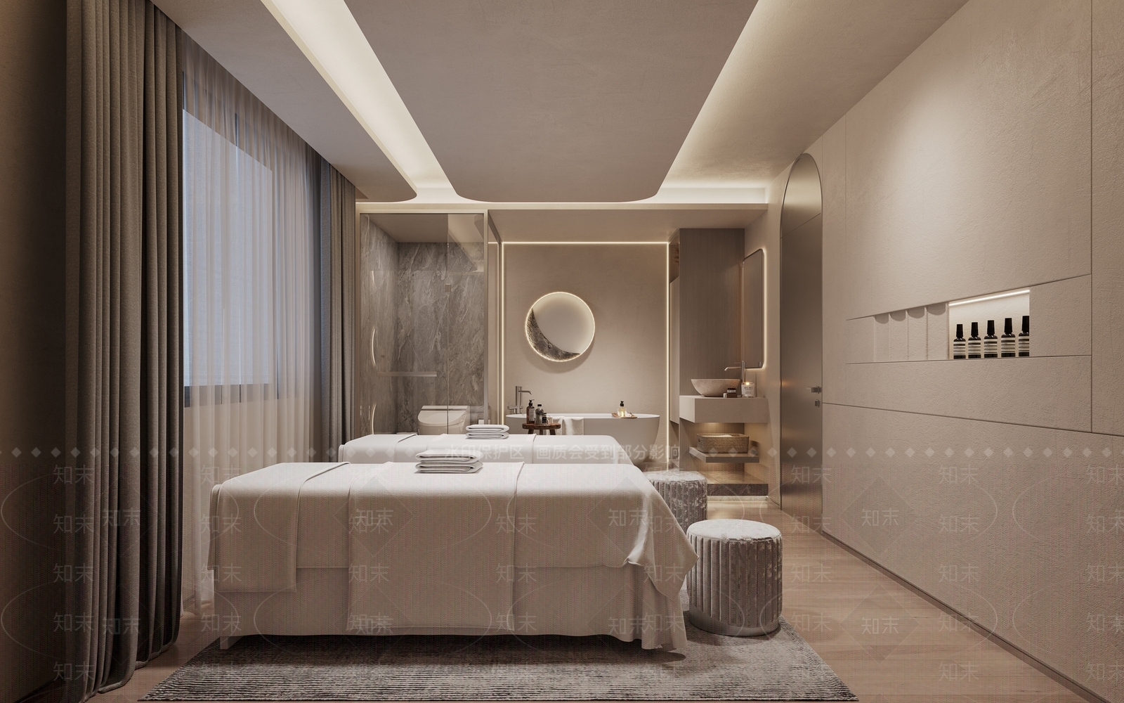 侘寂风美容spa店3D模型下载【ID:1145387061】