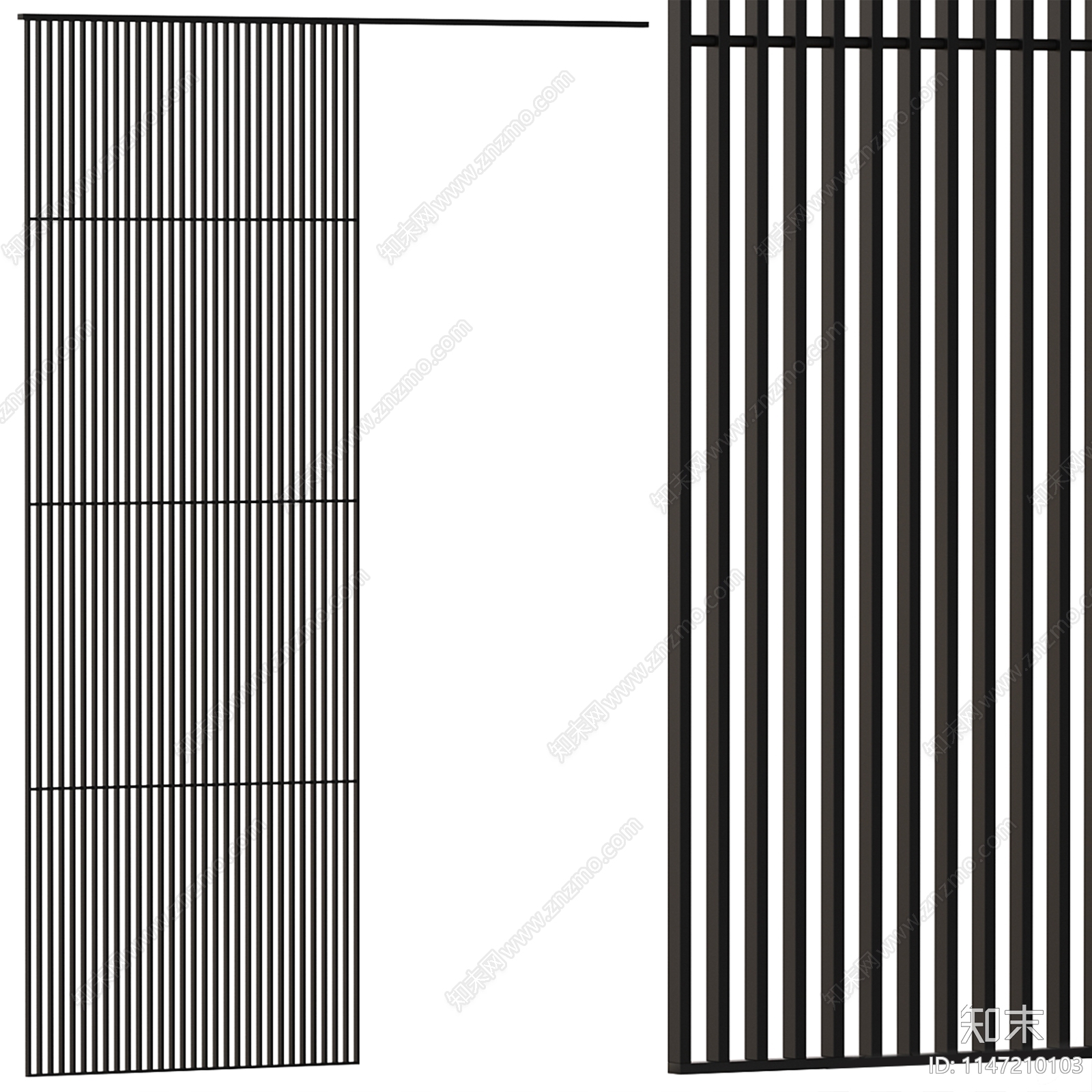 现代格栅屏风隔断3D模型下载【ID:1147210103】