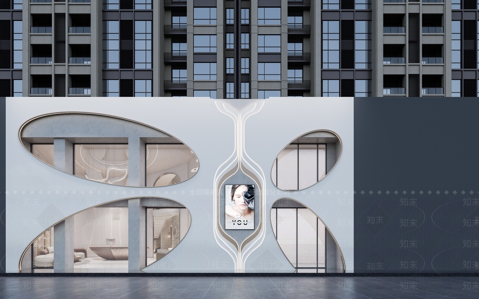 现代店面门头门面3D模型下载【ID:1145393270】