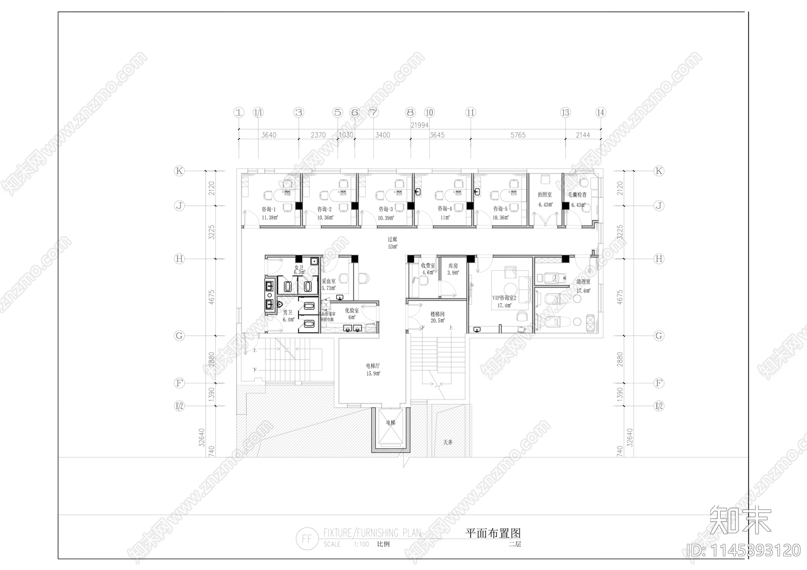 苏州医疗空间室内cad施工图下载【ID:1145393120】