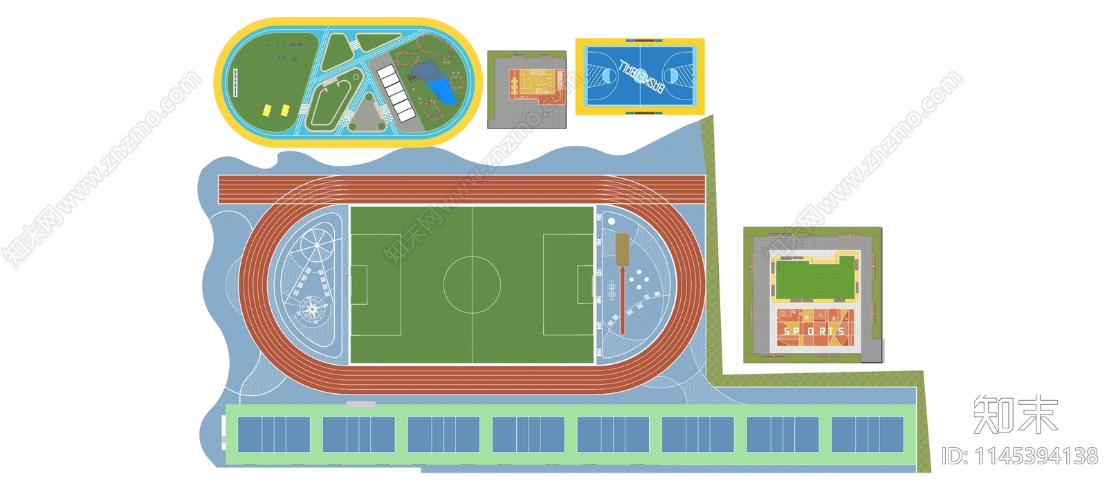 现代体育公园SU模型下载【ID:1145394138】