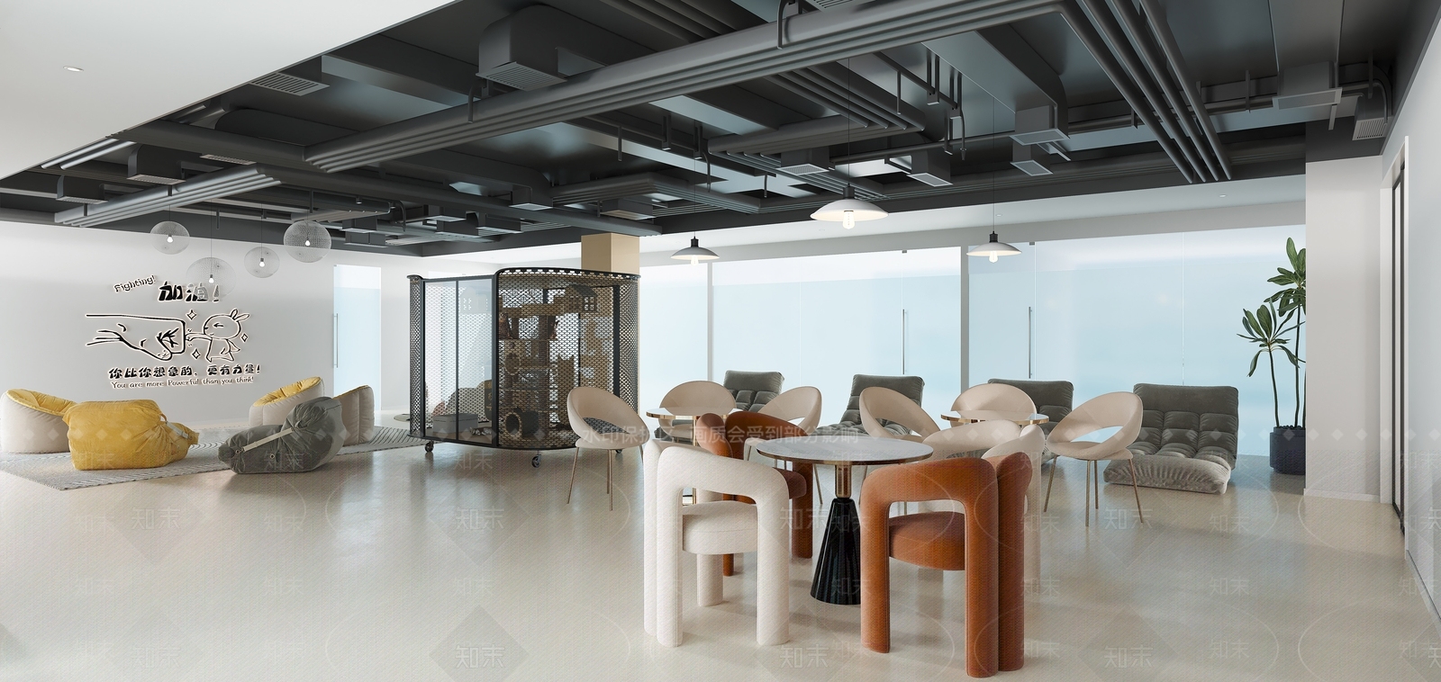 现代办公休息区3D模型下载【ID:1145398000】