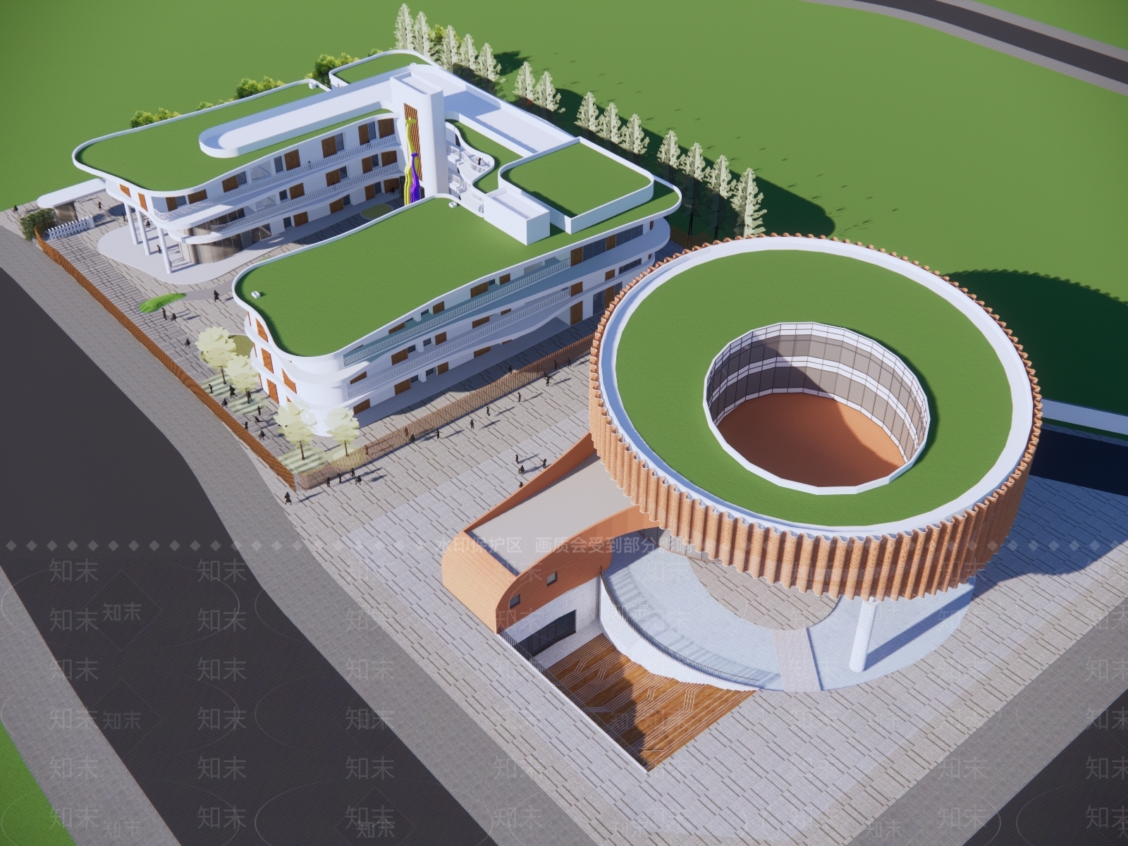 现代展览馆建筑SU模型下载【ID:1145406458】