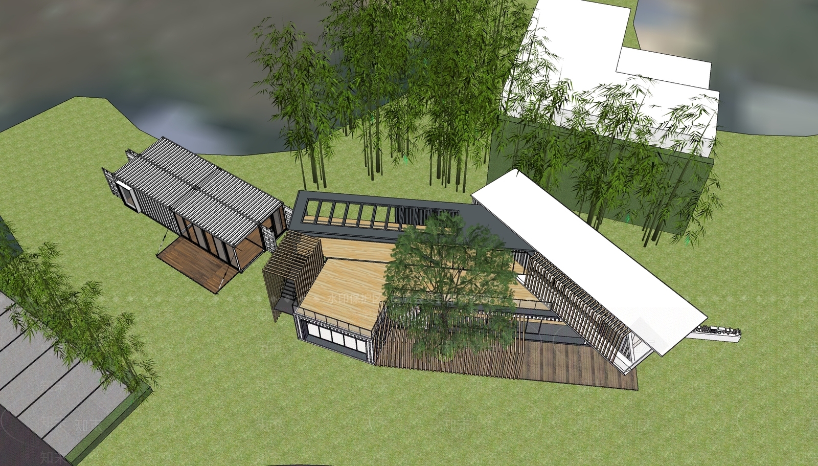 现代展览馆建筑SU模型下载【ID:1145406915】