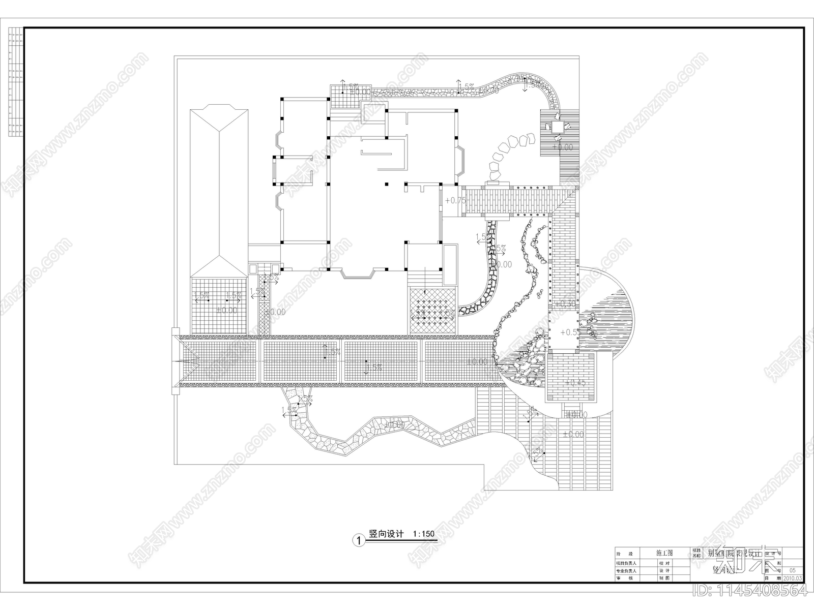 全套别墅庭院花园景观CADcad施工图下载【ID:1145408564】