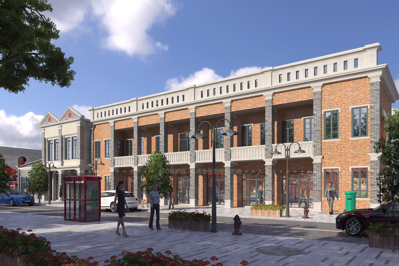 现代民国风商业街3D模型下载【ID:1145412712】