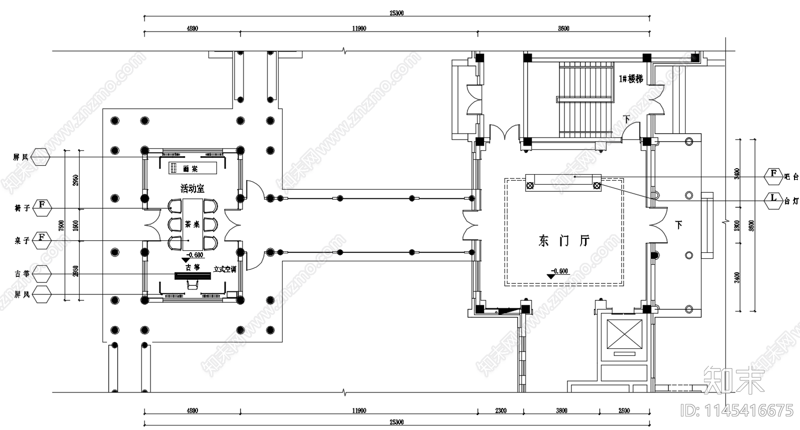 某古城东门厅cad施工图下载【ID:1145416675】