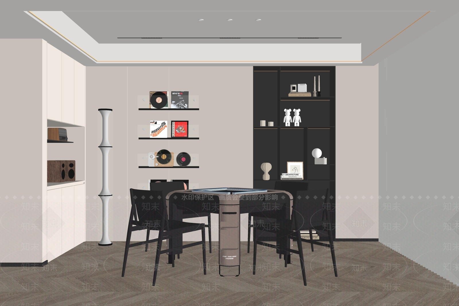 现代棋牌室SU模型下载【ID:1145417385】