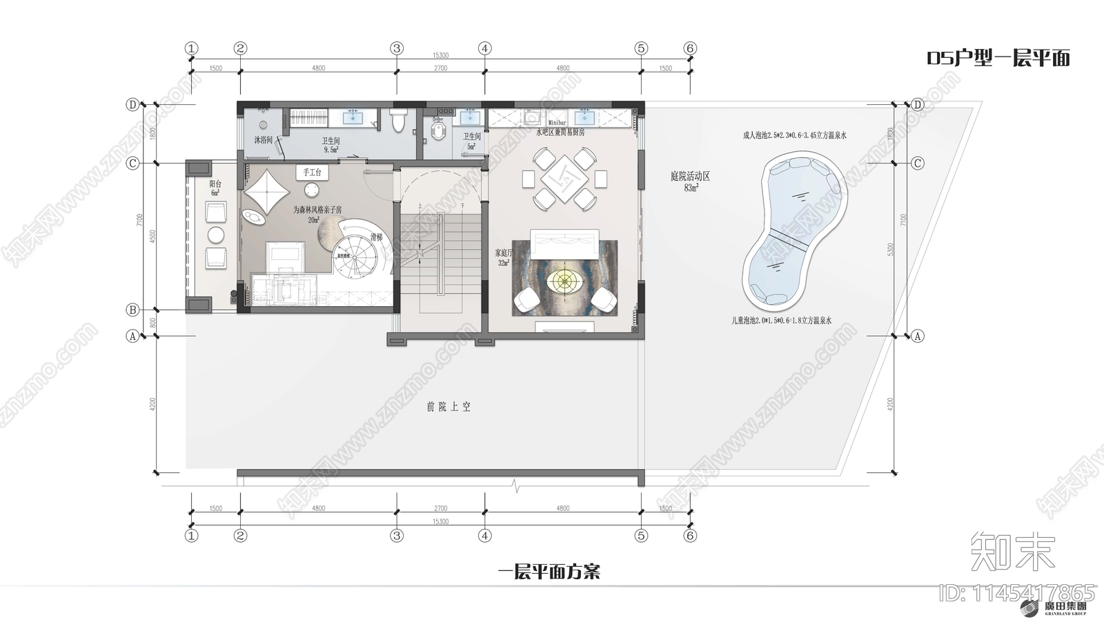 三英温泉酒店室内cad施工图下载【ID:1145417865】