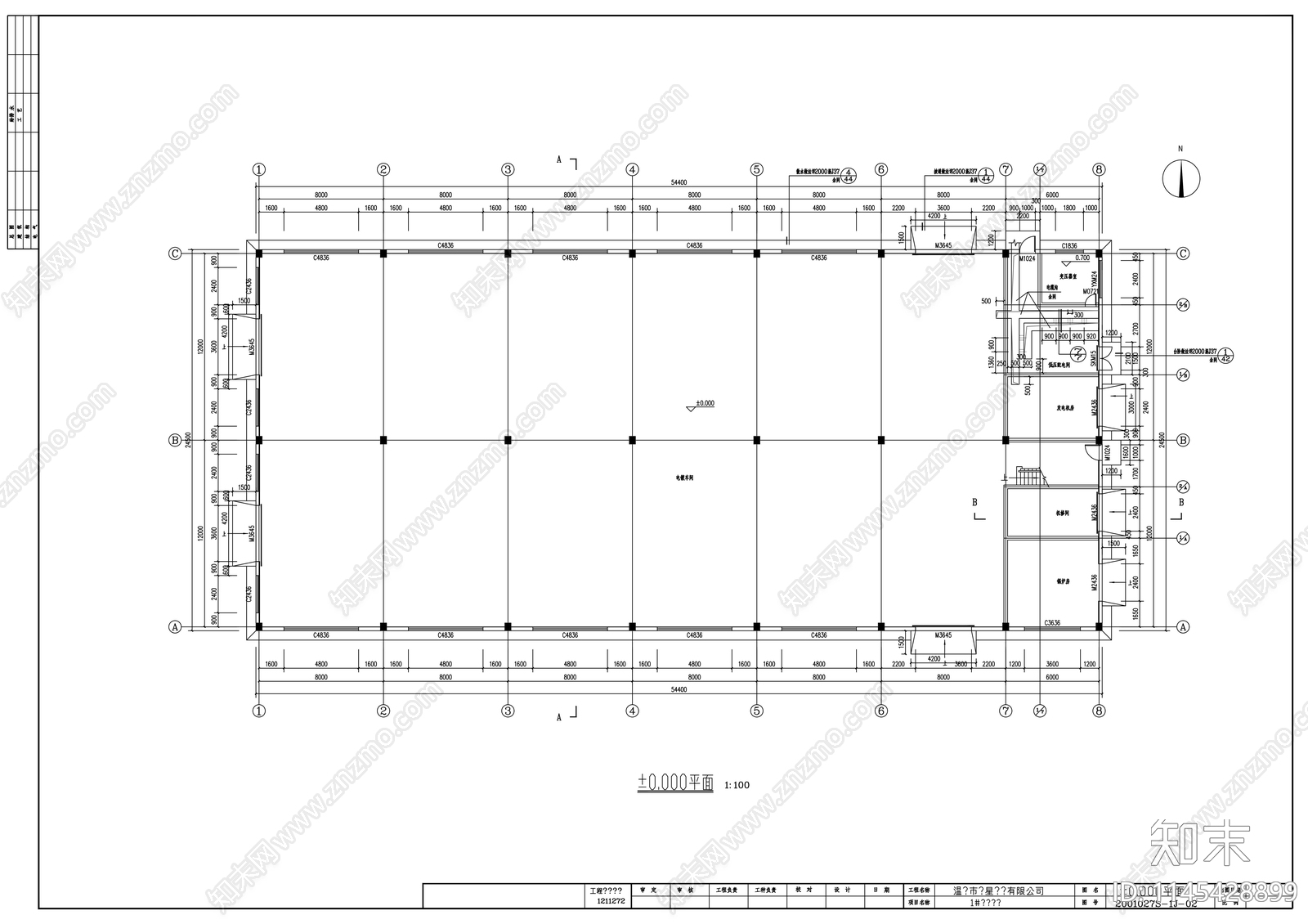 天龙电镀车间建筑cad施工图下载【ID:1145428899】