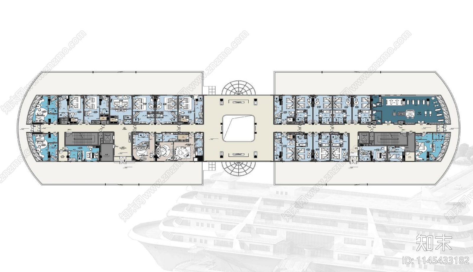 2000㎡婚礼主题酒店客房室内施工图下载【ID:1145433182】