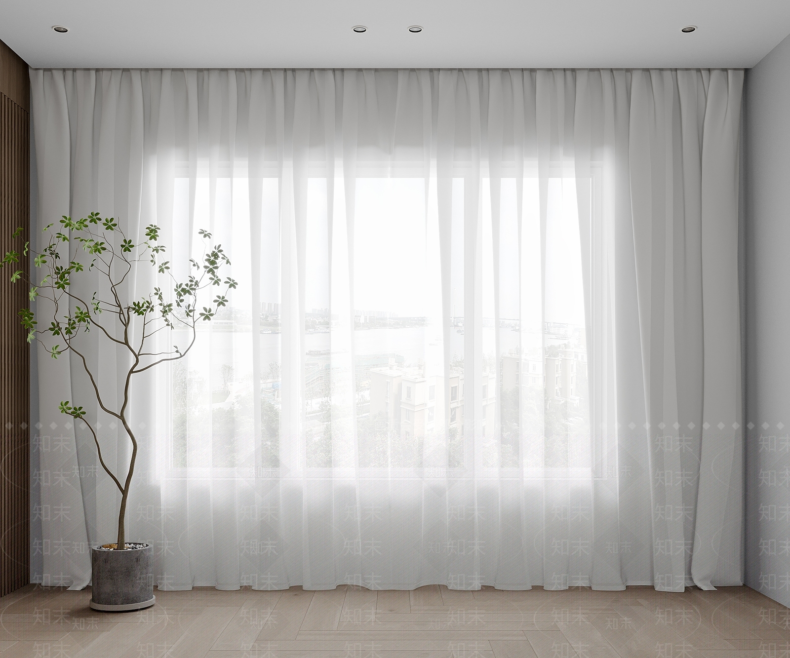 现代纱帘3D模型下载【ID:1145437118】