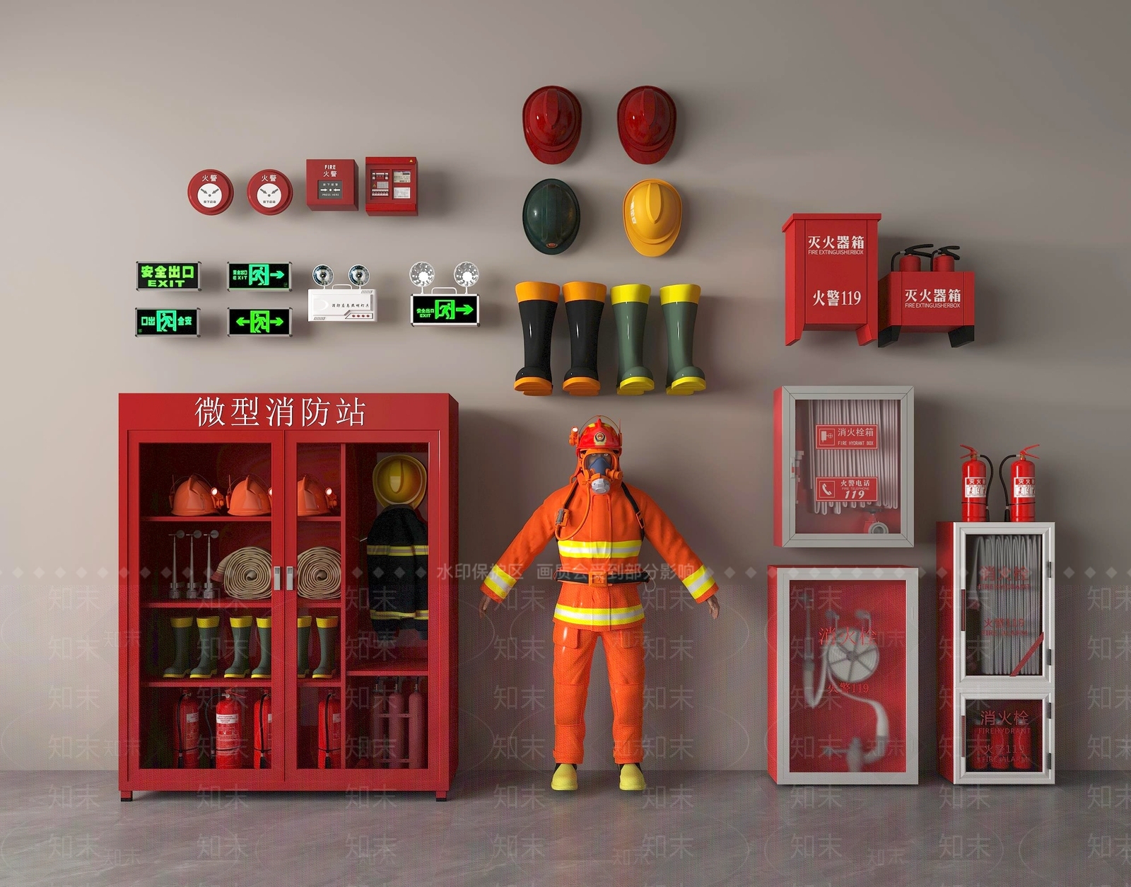 现代消防栓3D模型下载【ID:1145439536】
