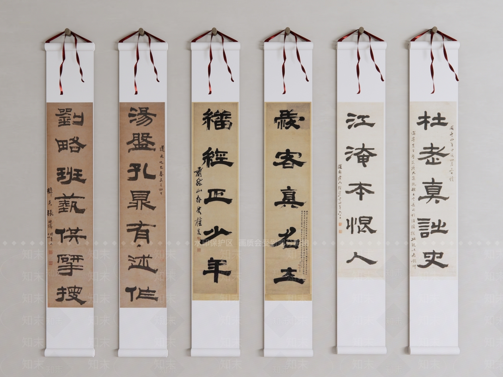 新中式书法装饰挂画SU模型下载【ID:1145447530】