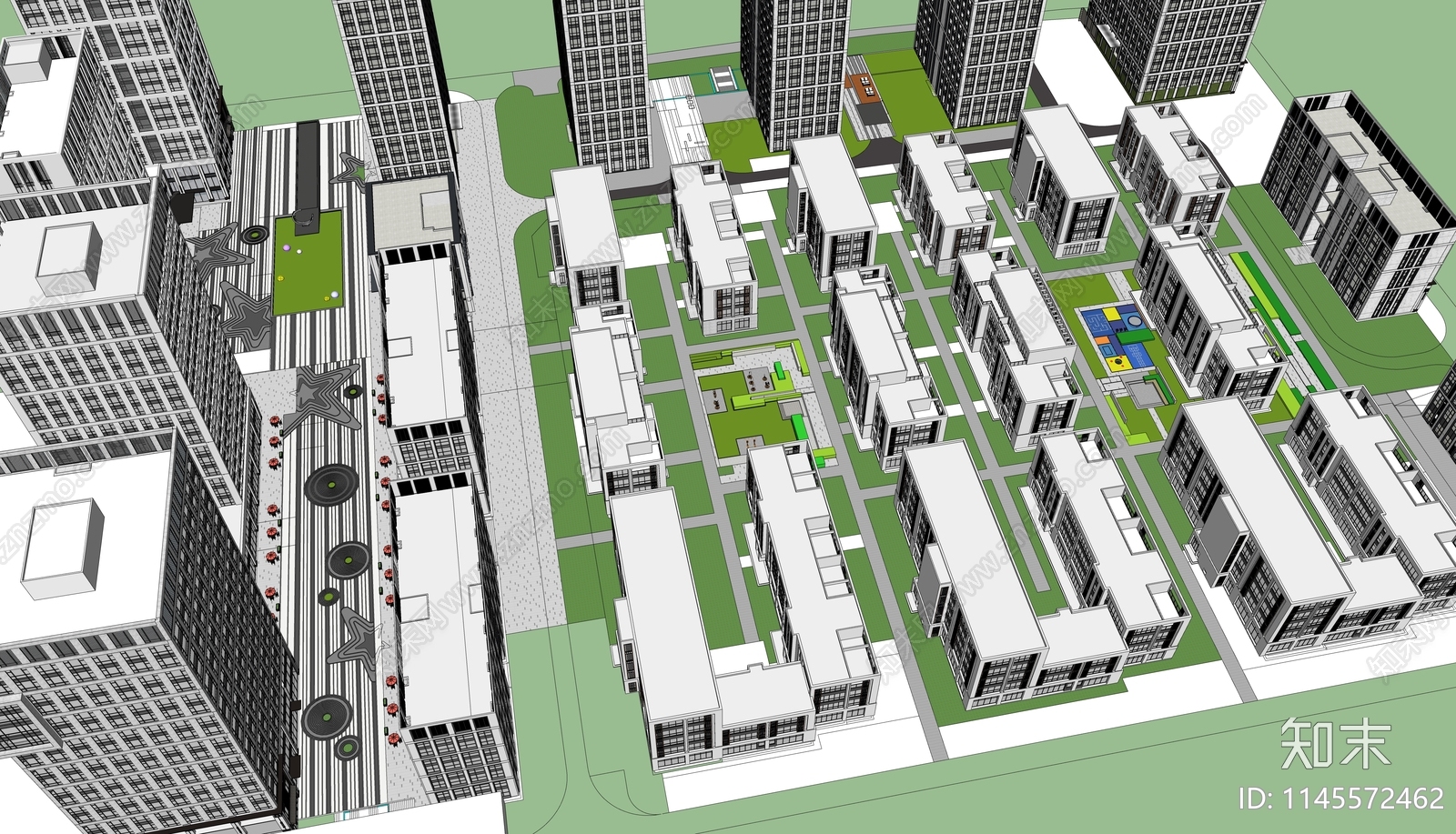 现代科技园办公景观SU模型下载【ID:1145572462】