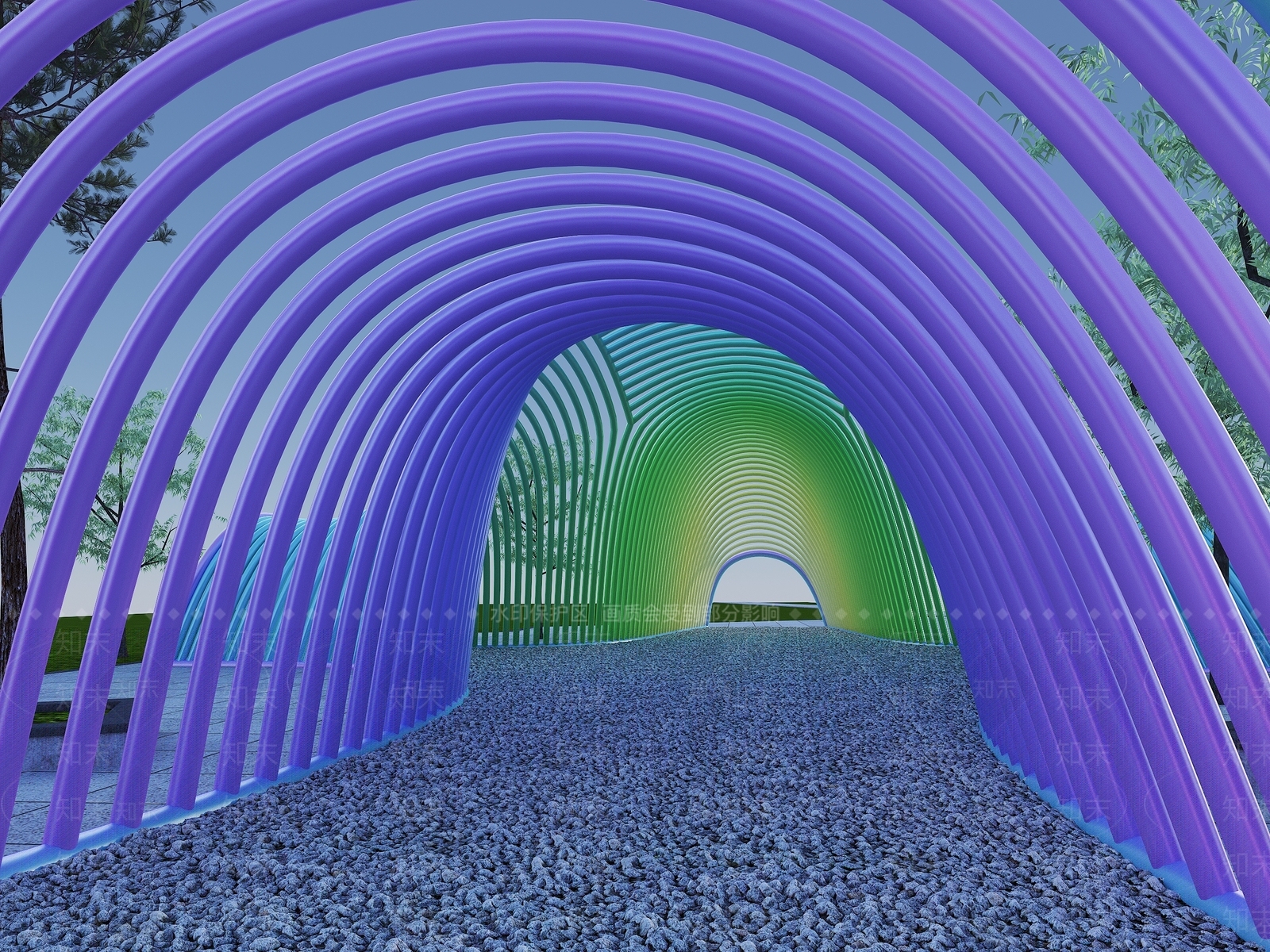 现代异形廊架3D模型下载【ID:1145451271】