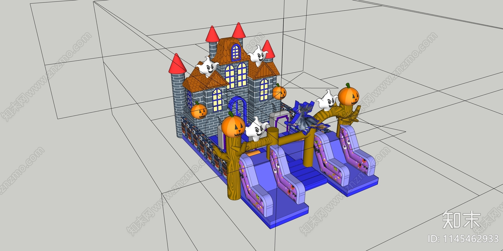 万圣节充气城堡SU模型下载【ID:1145462933】