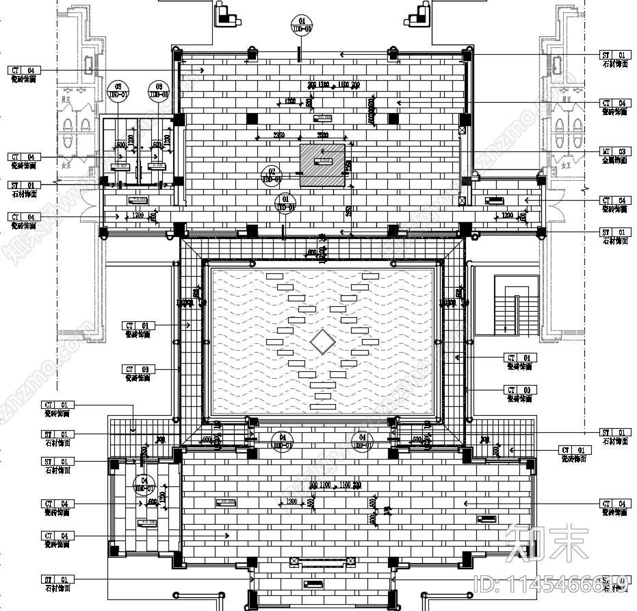 文化旅游项目售楼处室内cad施工图下载【ID:1145466619】