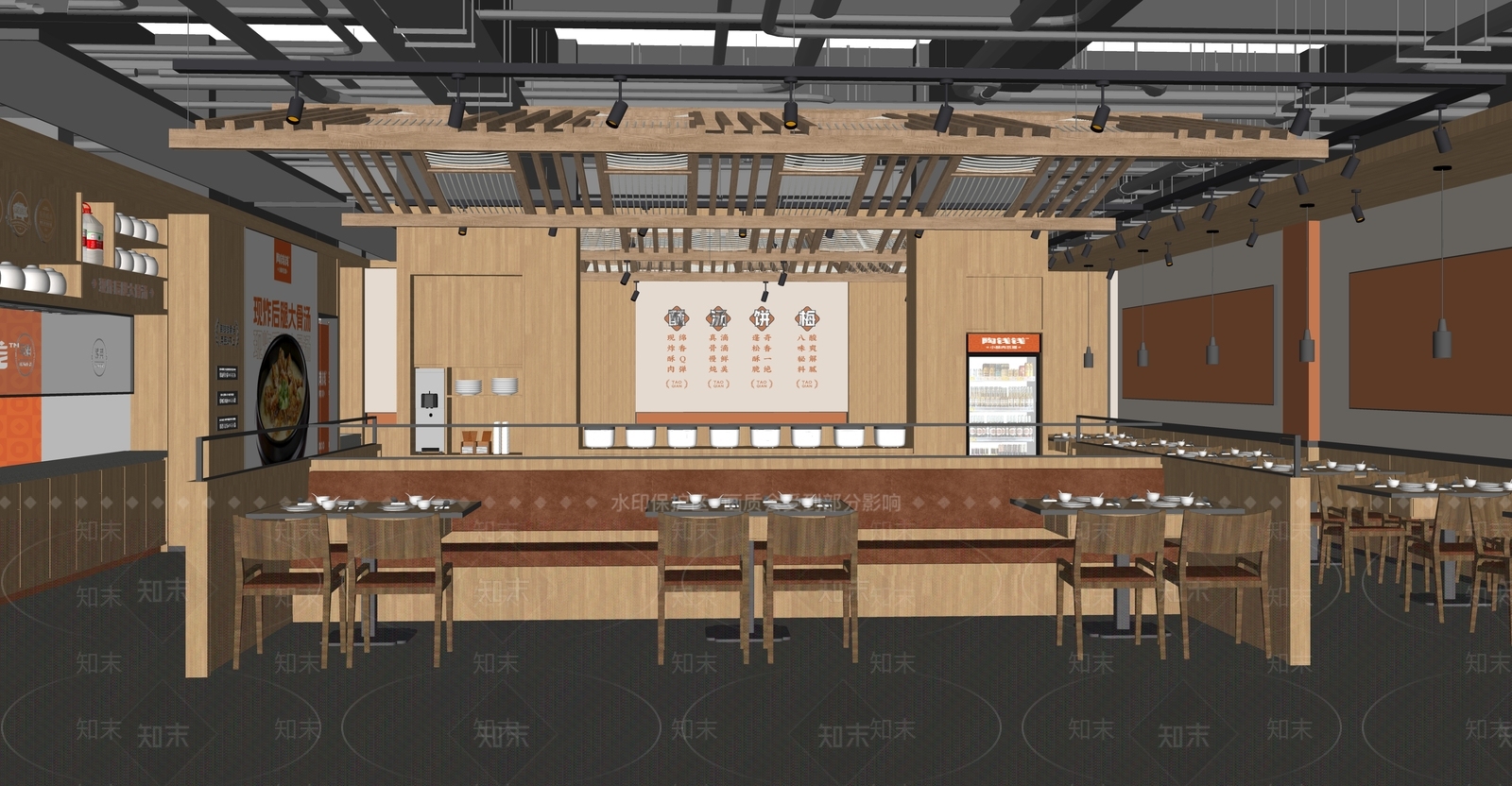 现代中餐厅SU模型下载【ID:1145471555】