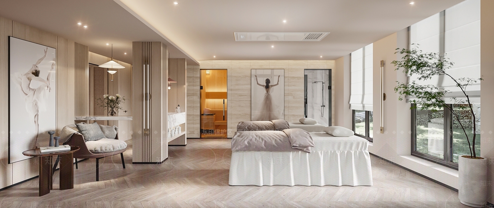 现代家居SPA房3D模型下载【ID:1145472117】