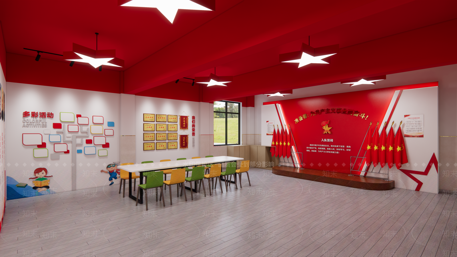 现代党建展厅SU模型下载【ID:1145472948】