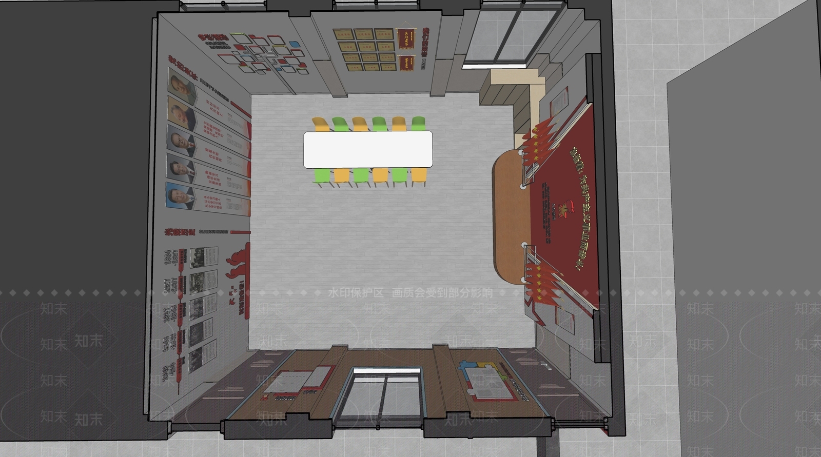 现代党建展厅SU模型下载【ID:1145472948】