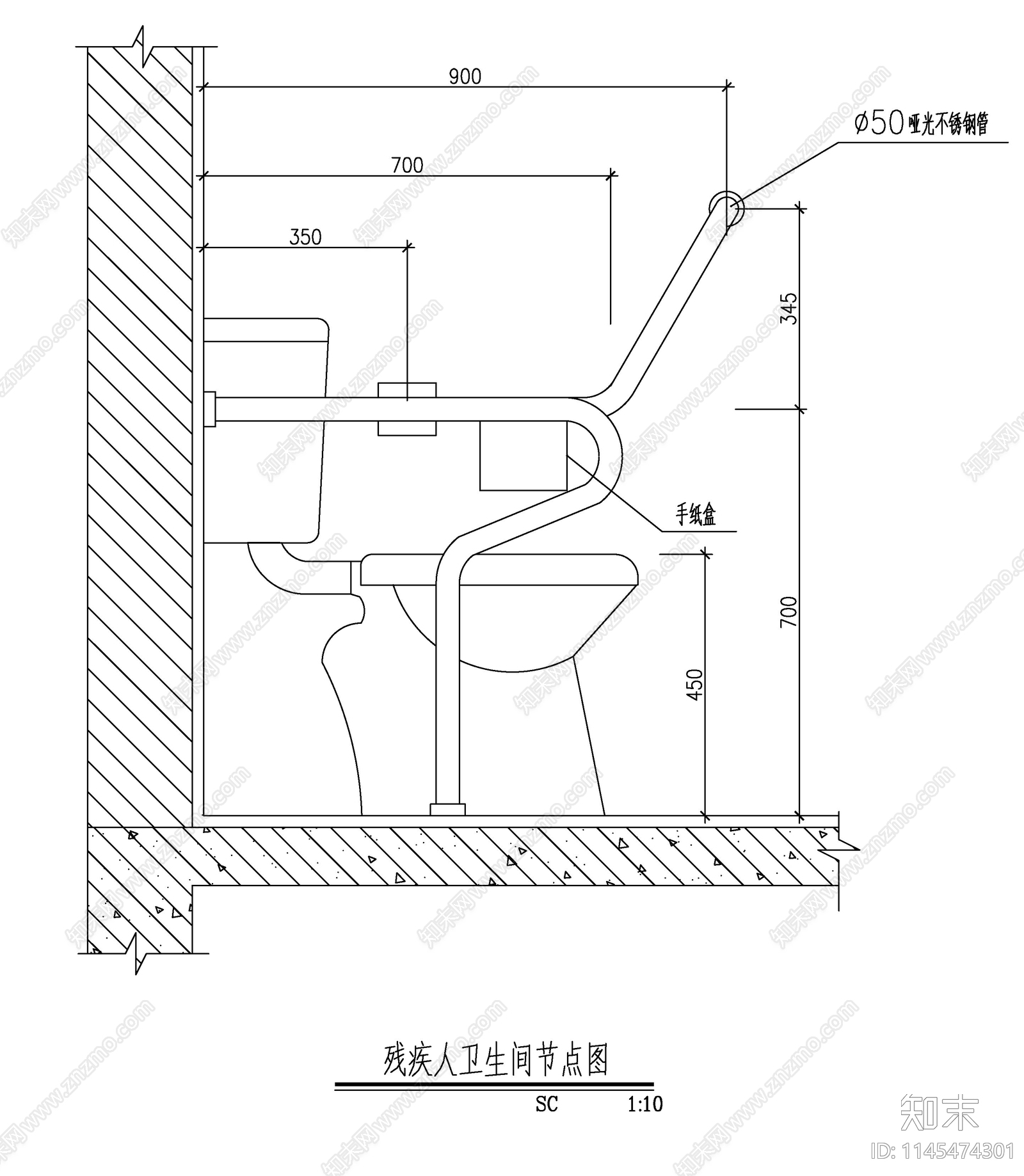 坐厕cad施工图下载【ID:1145474301】