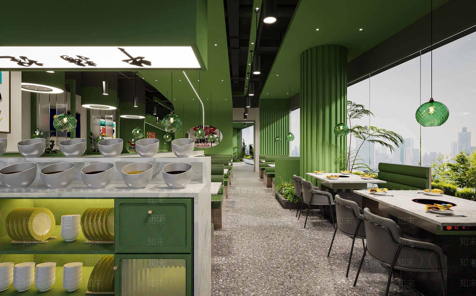 现代自助餐厅3D模型下载【ID:1214042719】