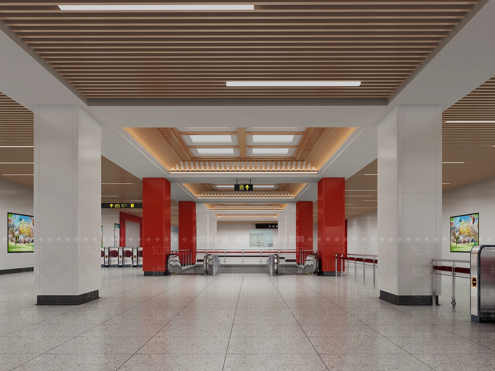现代地铁车站出站口3D模型下载【ID:1145479330】