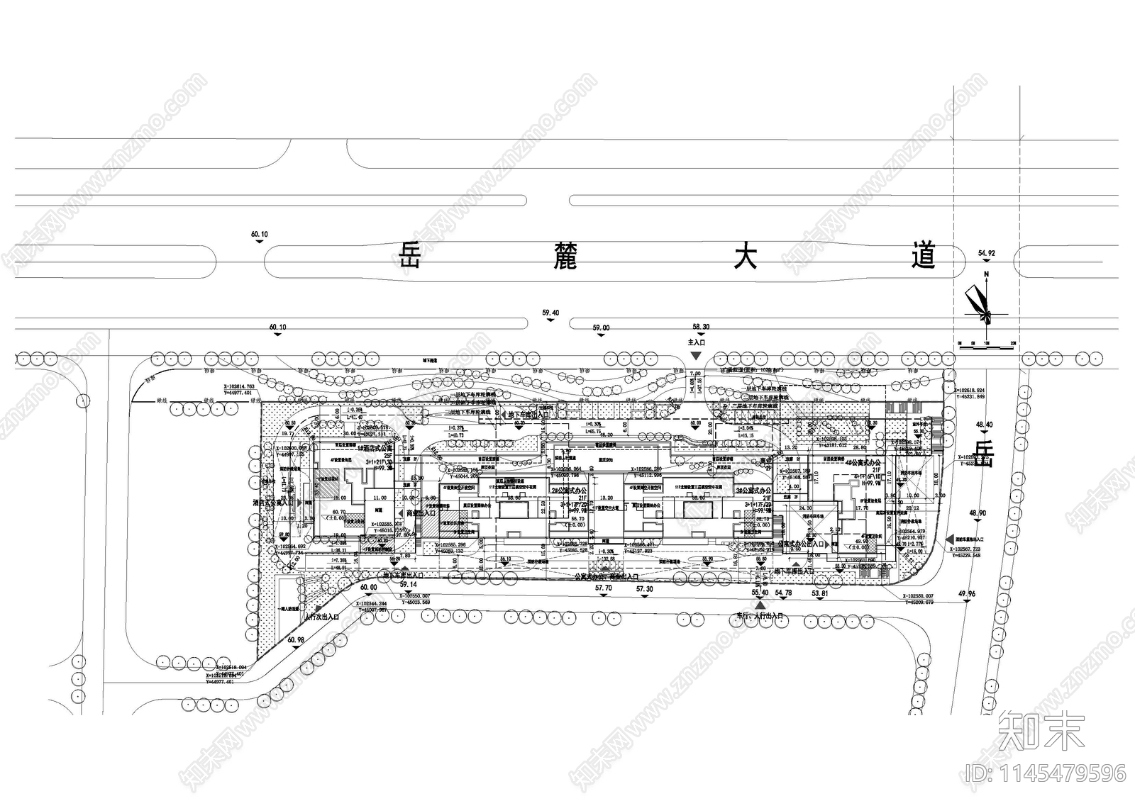 现代高层公寓式办公室内cad施工图下载【ID:1145479596】