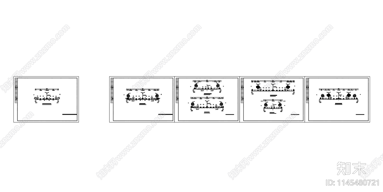 多个道路标准横断面设计图cad施工图下载【ID:1145480721】