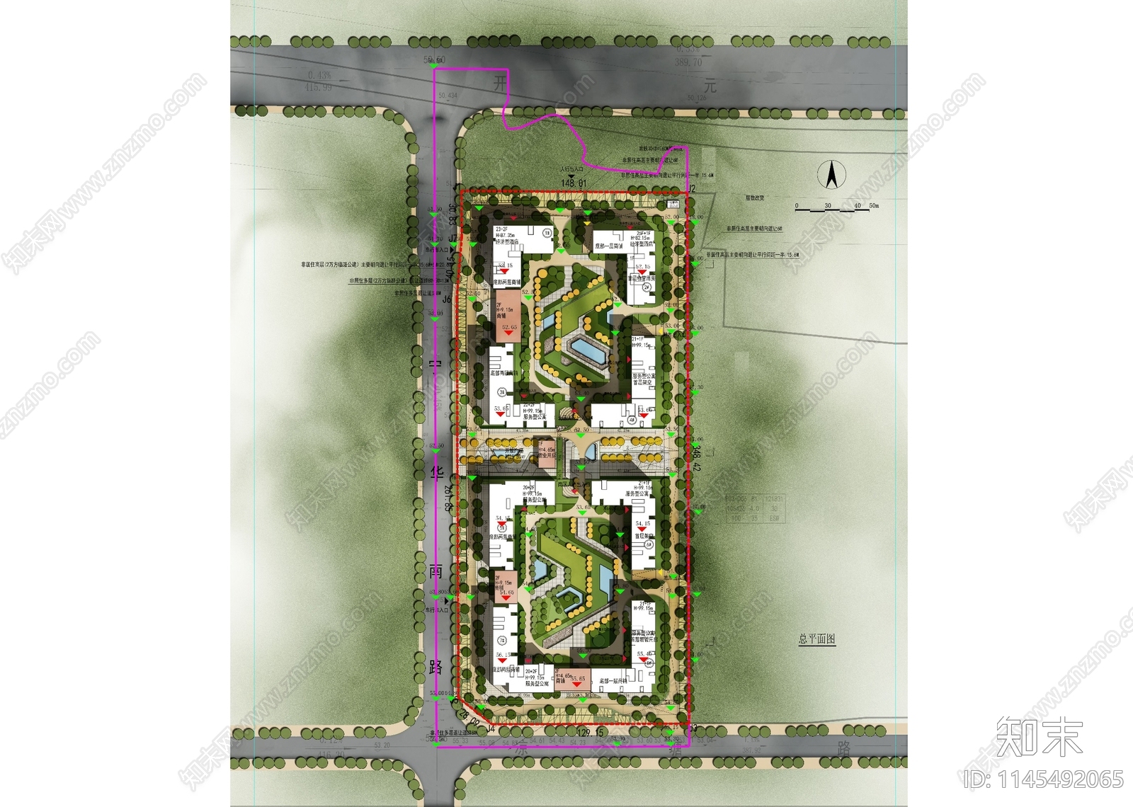 现代商业公寓酒店建筑施工图下载【ID:1145492065】