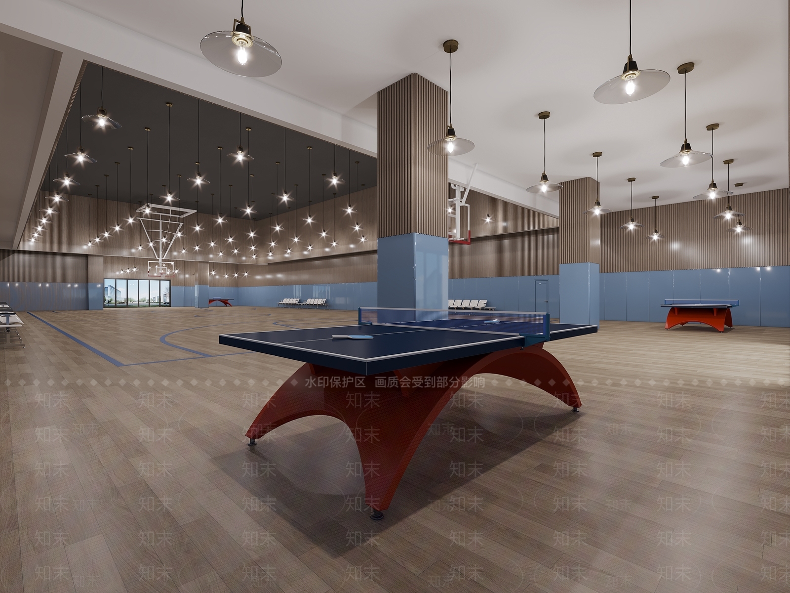 现代室内篮球馆3D模型下载【ID:1145496629】