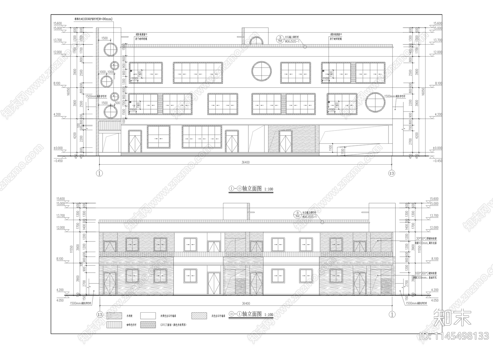 四套幼儿园全套cad施工图下载【ID:1145498133】