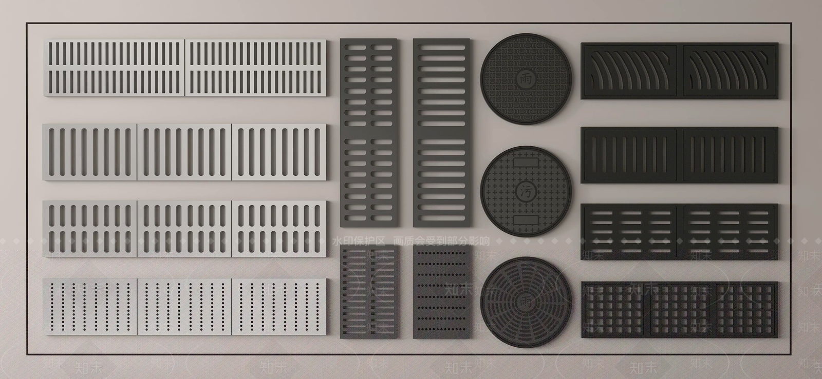现代井盖3D模型下载【ID:1145499999】